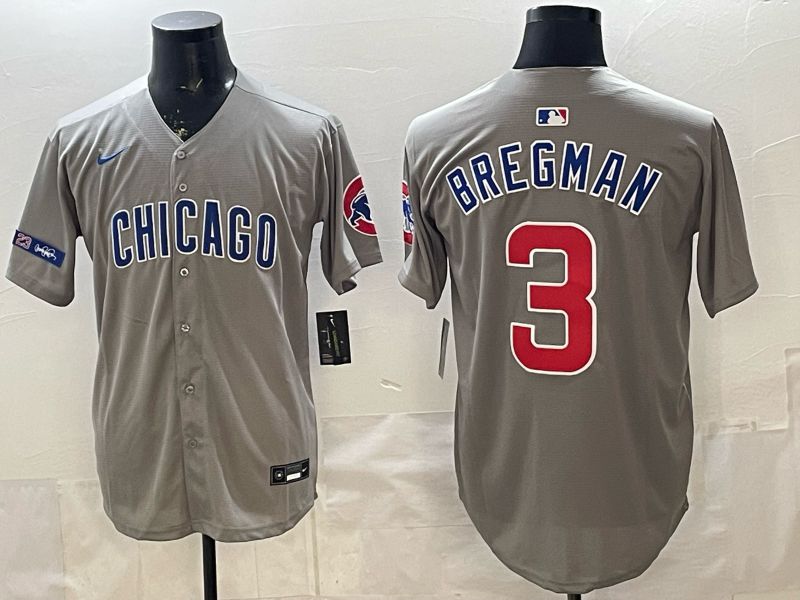 Men 2026 Chicago Cubs #3 Bregman Grey Game Nike MLB Jersey style 007->chicago cubs->MLB Jersey